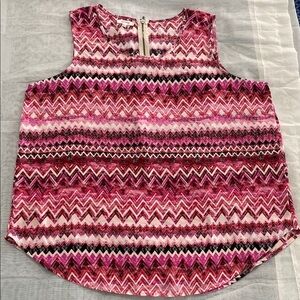 Maurices Pink and Red Boxy Graphic Tank Top